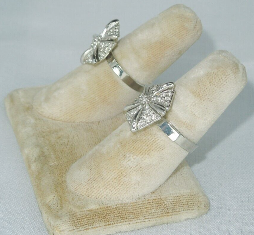 2 Ring Blanks Settings Adjustable silver Plated Brass NEW Sand Dollar 85V