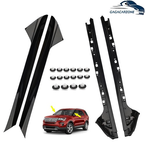 Set For 2011-2019 Ford Explorer Left Right Side Windshield A-Pillar Molding Trim