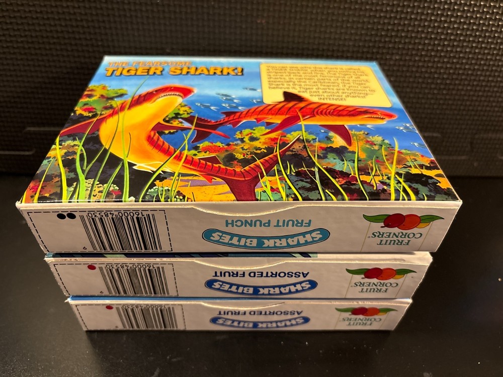Shark Bites fruit snacks - 6 empty custom design display boxes