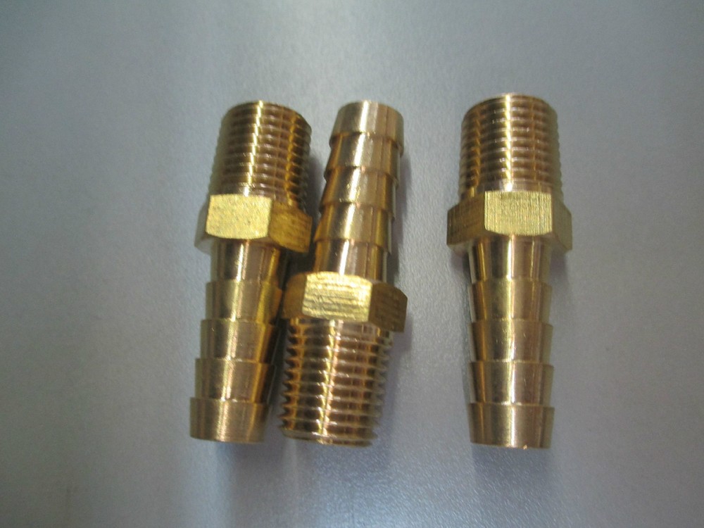 3pack - 3/8 MPT x 3/8 BARB ADAPTER, BRASS, 32013
