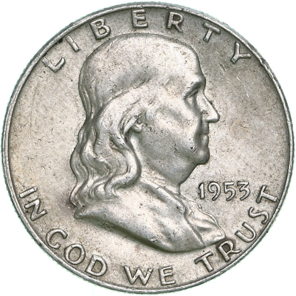 1953 D Franklin Half Dollar 90% Silver Extra Fine XF