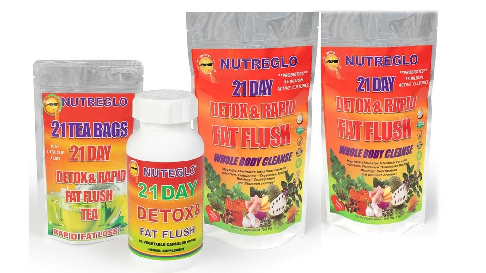 NUTREGLO 21-Day Rapid Detox &  Fat Flush  ( Immune Booster  Bundle)