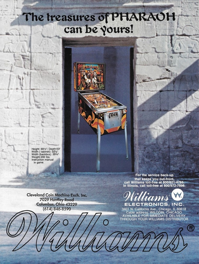 1981 Williams Pharaoh Pinball Machine Rubber Ring Kit