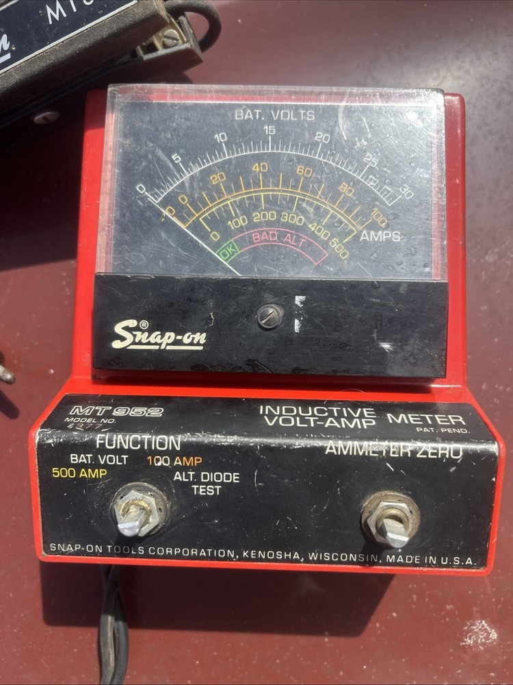 Vintage Snap-On Inductive Volt-Amp Meter MT 952, UNTESTED