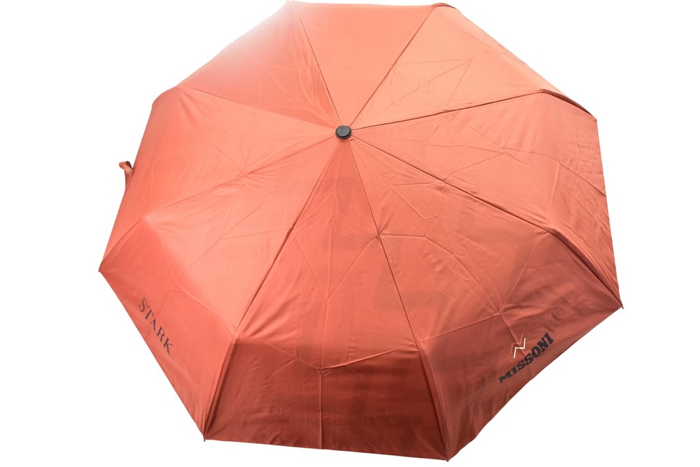 Missoni Stark Compact Folding Umbrella Rust Zigzag Chevron Print Automatic