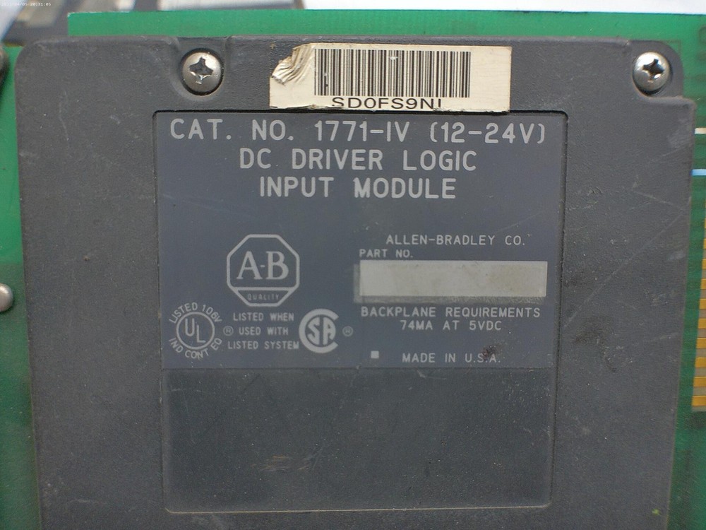 ALLEN BRADLEY 1771-IV (12-24V) INPUT MODULE UNMP