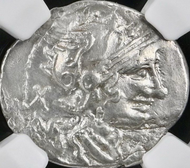 Silver Roman Republic Denarius 116BC-115BC NGC Graded VF Roma and Quadriga