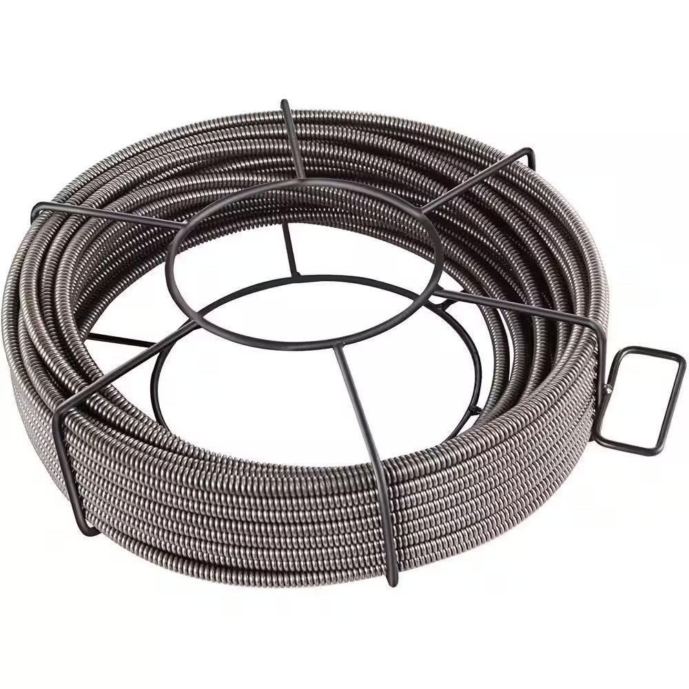 Drain Cleaning Cable 75 Ft. X 3/8 In. Solid Core Cable Sewer Cable Drain Auger C