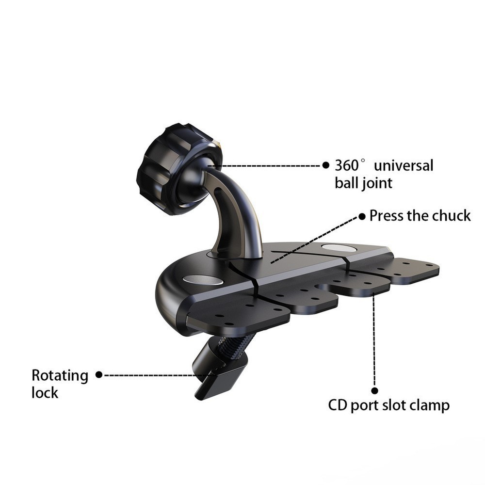 For CarPlay Compatible CD Slot Mount Adjustable View Angle Low Profile