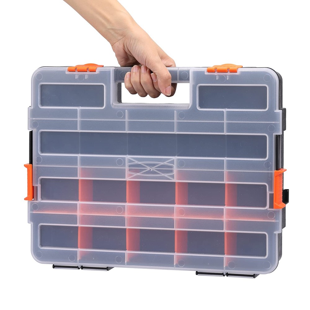 2PCS Toolbox Organizer Sets, 20 Removable Dividers, Durable Plastic Box, Exce...