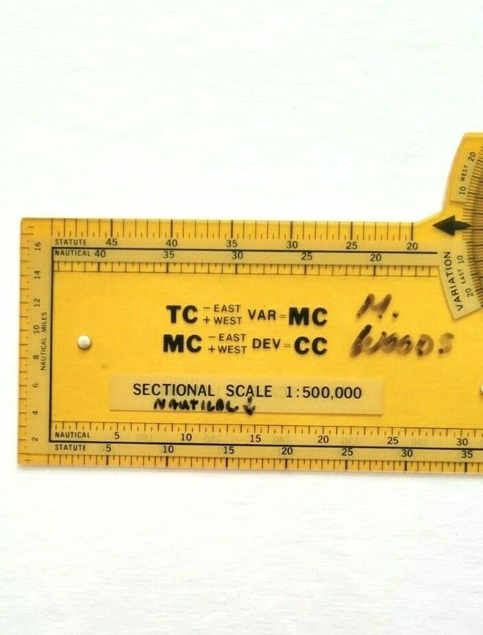 Rotating Plotter Ruler Flight Navigation Plotter Nautical Distance vintage Ruler