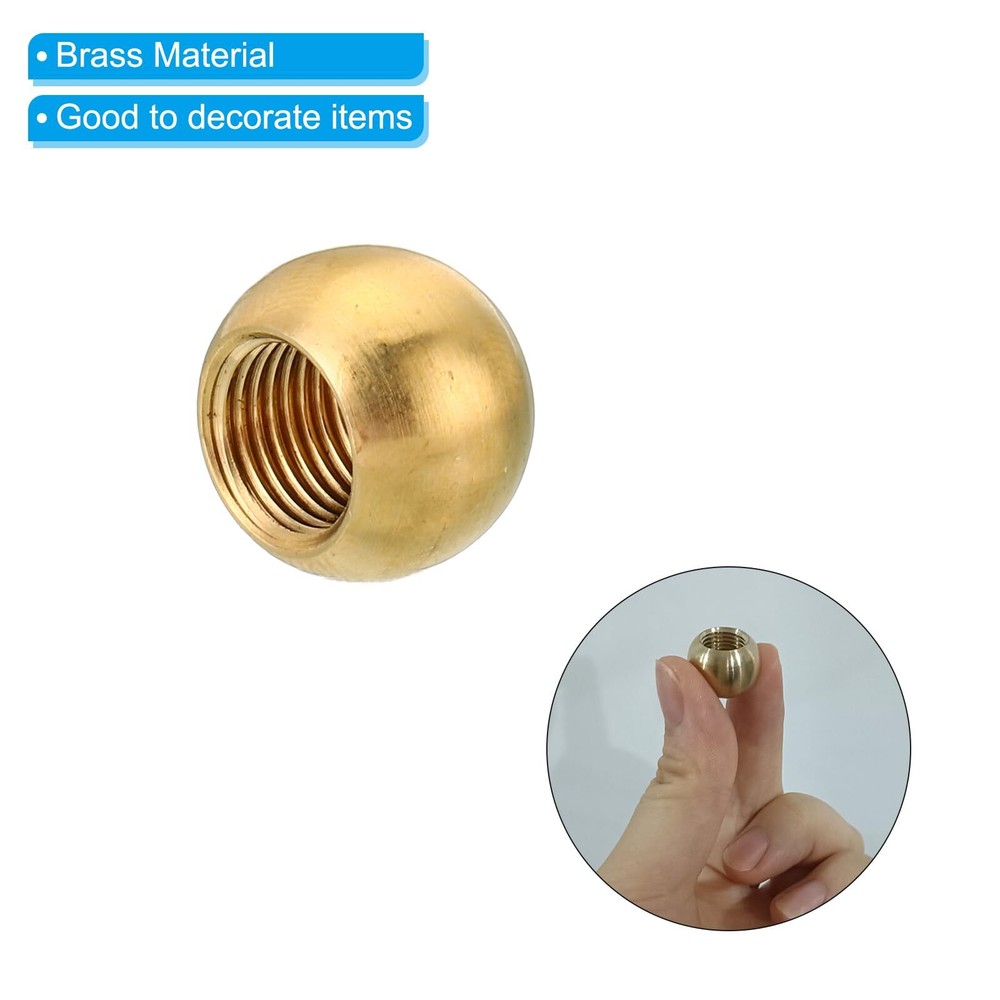 M10x1 Thread Lamp Finial Cap Knobs Brass Ball 5 Pack Lamp Decoration