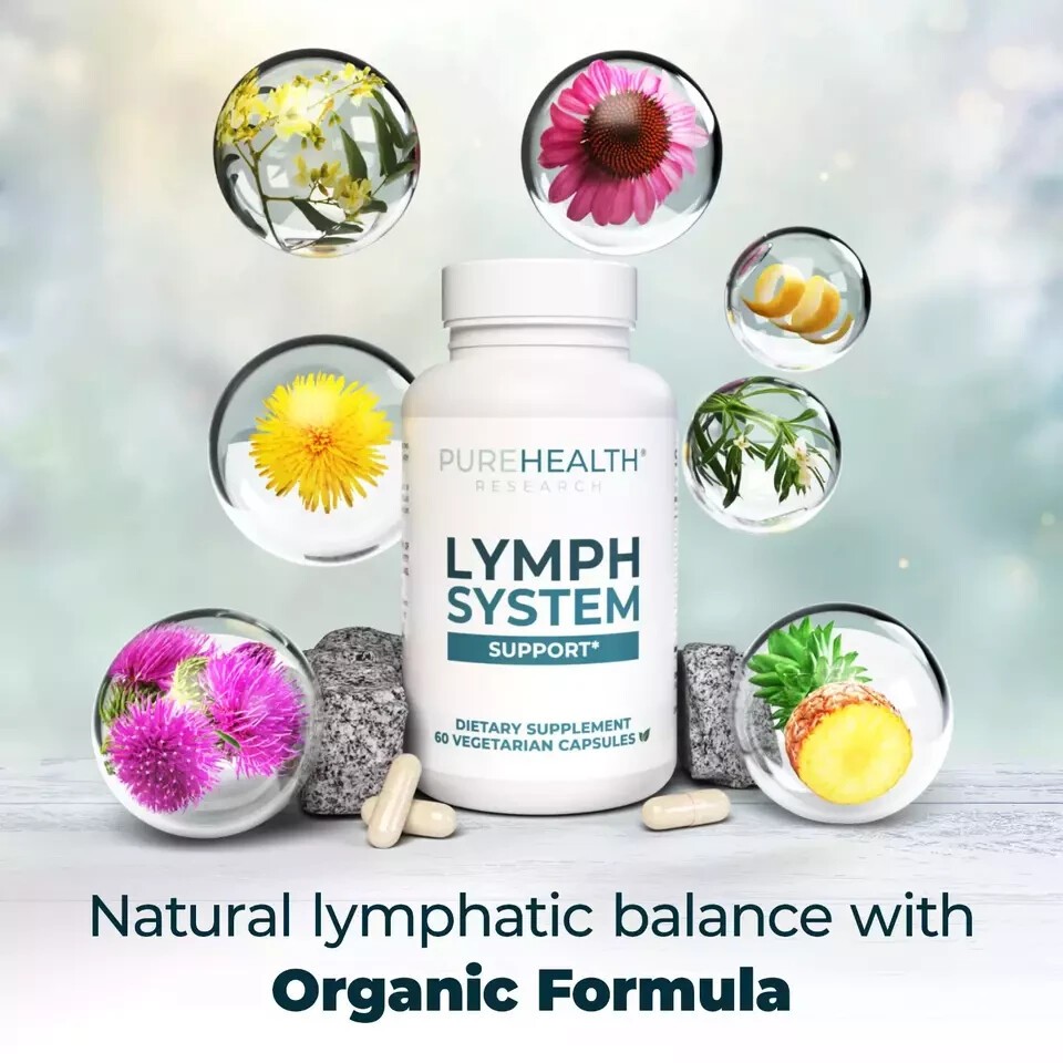 1 Pack of PureHealth Research Lymph System-Reduce Swelling Lymphatic Supplement