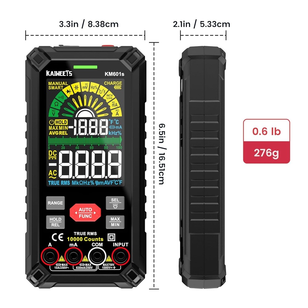 Digital Multimeter 10000 Counts TRMS Auto Ranging Rechargeable Smart Multimeter