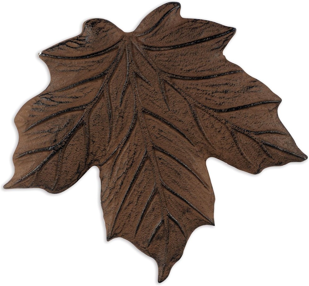 Maple Leaf Stepping Stone - Cast Iron (Brown)