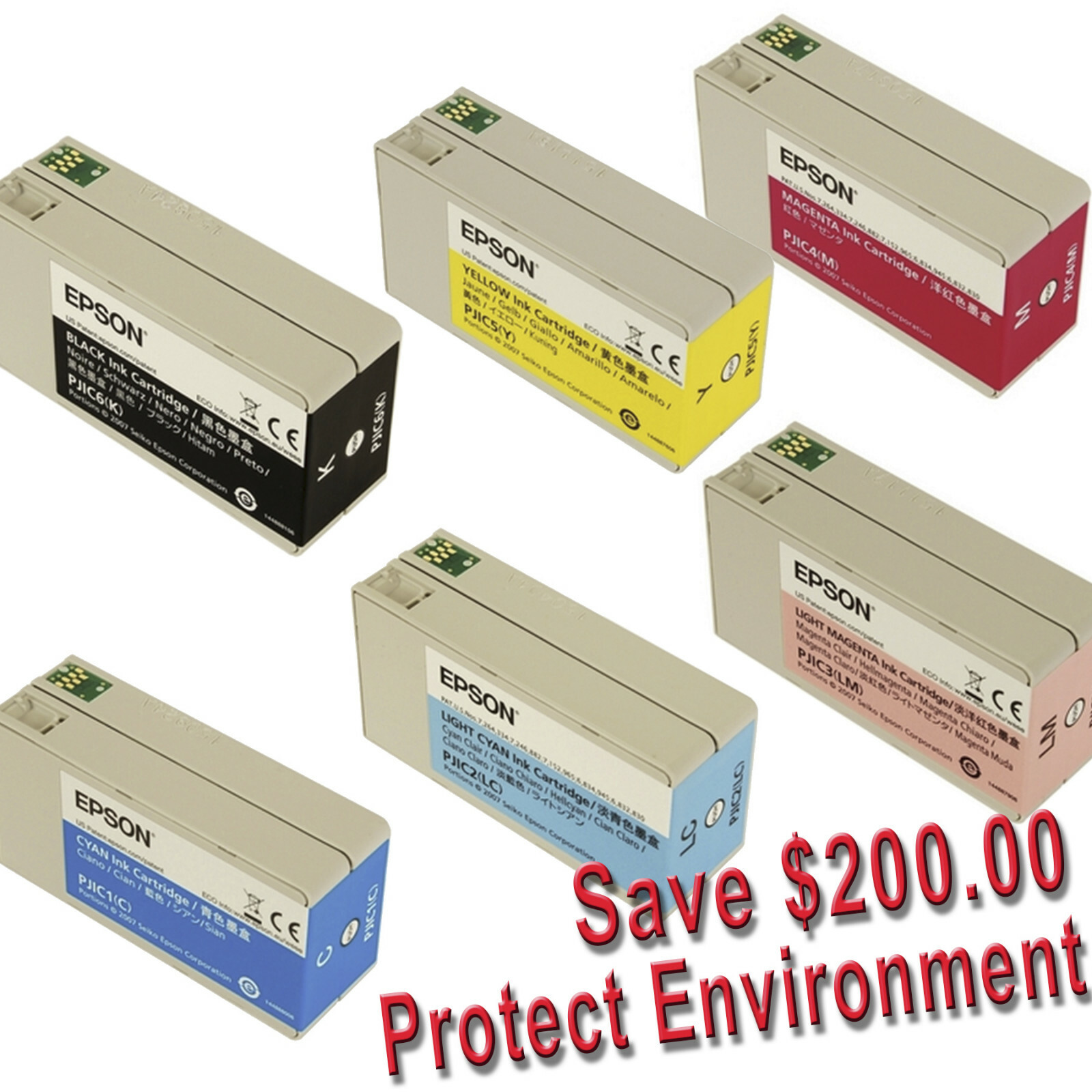 Epson Discproducer PP-100 6-Color Ink Cartridge Multipak Set RE-Fill / Exchange