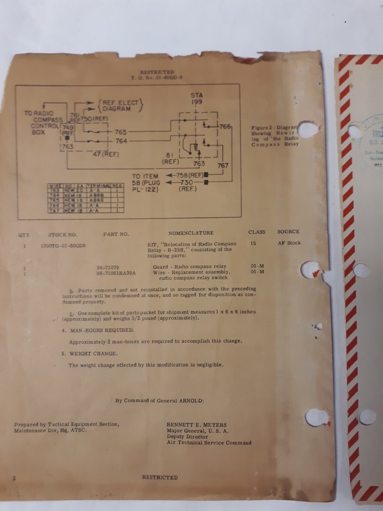 North American Model B-25H Technical Orders Original