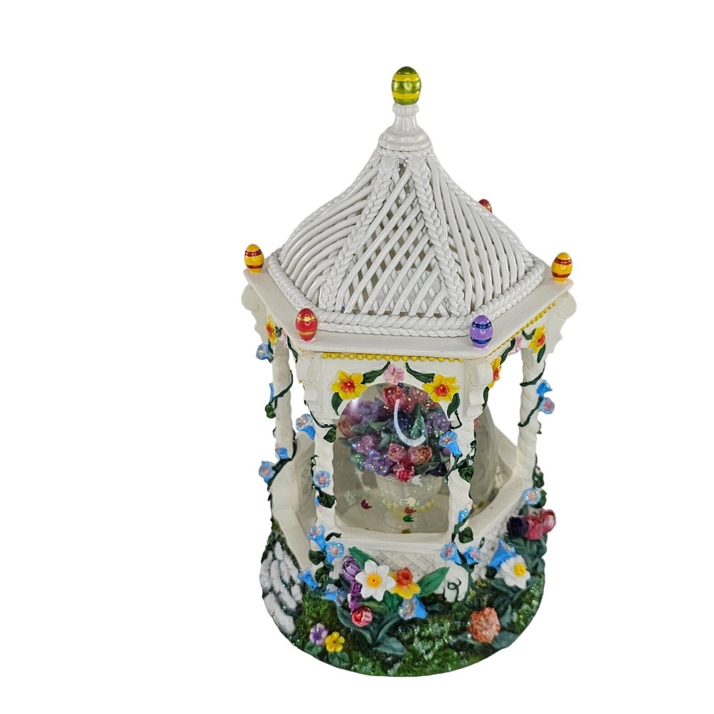 Christopher Radko Mini Gazebo Glitterglobe With Box Easter Eggs Snowglobe