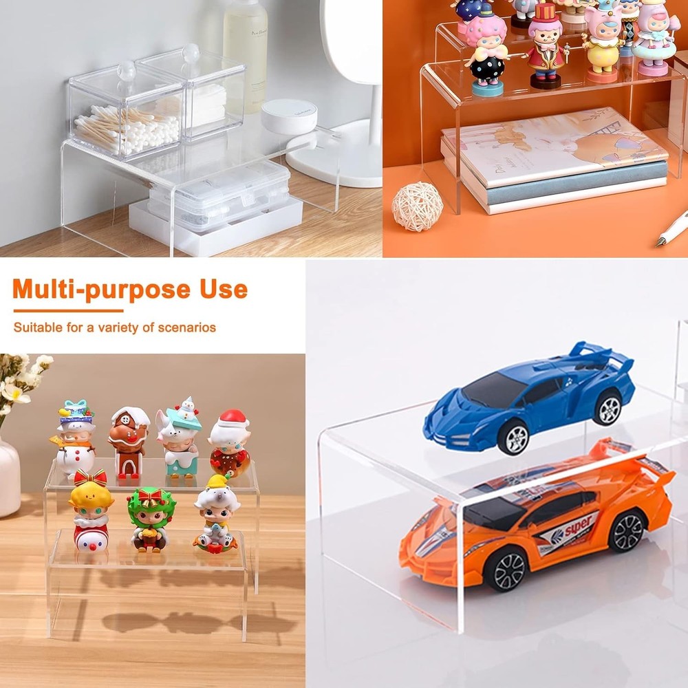 Multi-Purpose Acrylic Display Risers - 8-Pcs in Multiple Sizes for Home & Events