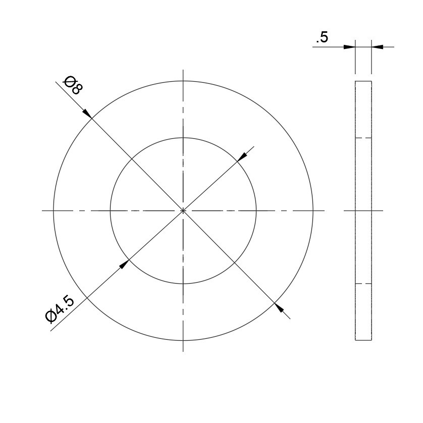M4 Black Stainless JIS Small Flat Washers (2 pcs)