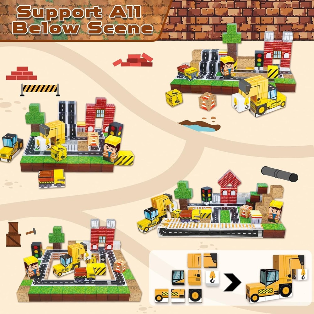 Magnetic Blocks - 100PCS Building Magnet Cubes Stacking...