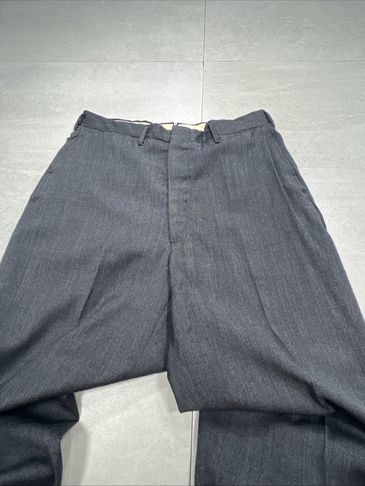 Vintage 50’s 60s Wool Dress Trousers Pleated Cuffed Conmar Zipper USA Gray Ivy