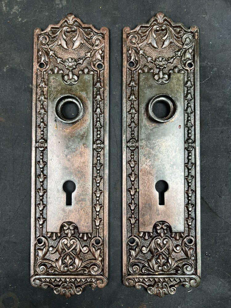 1890s Victorian Door Knobs, Backplates, Mortise Lock Passage