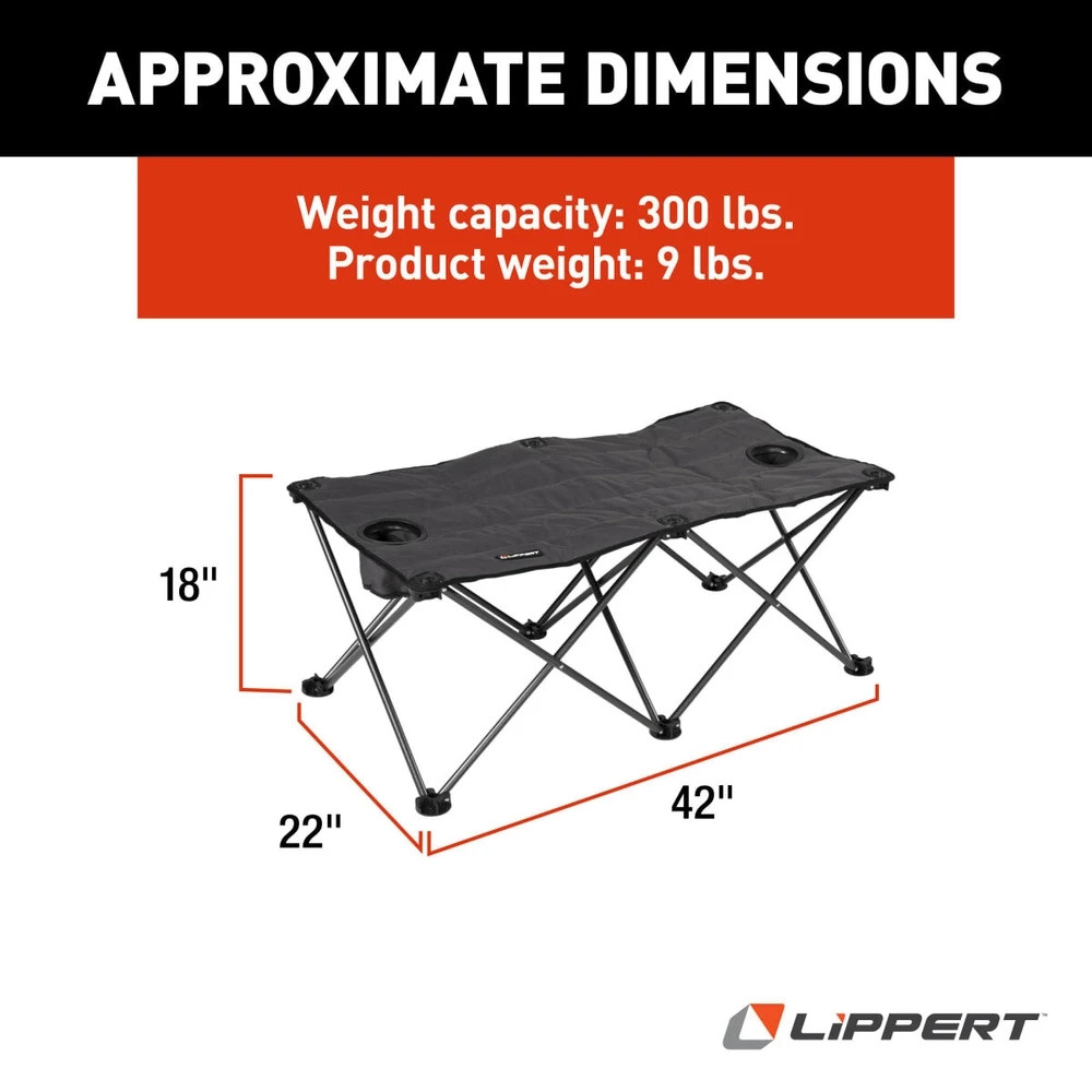 Lippert 2021123295 Campfire Ottoman, Dark Grey