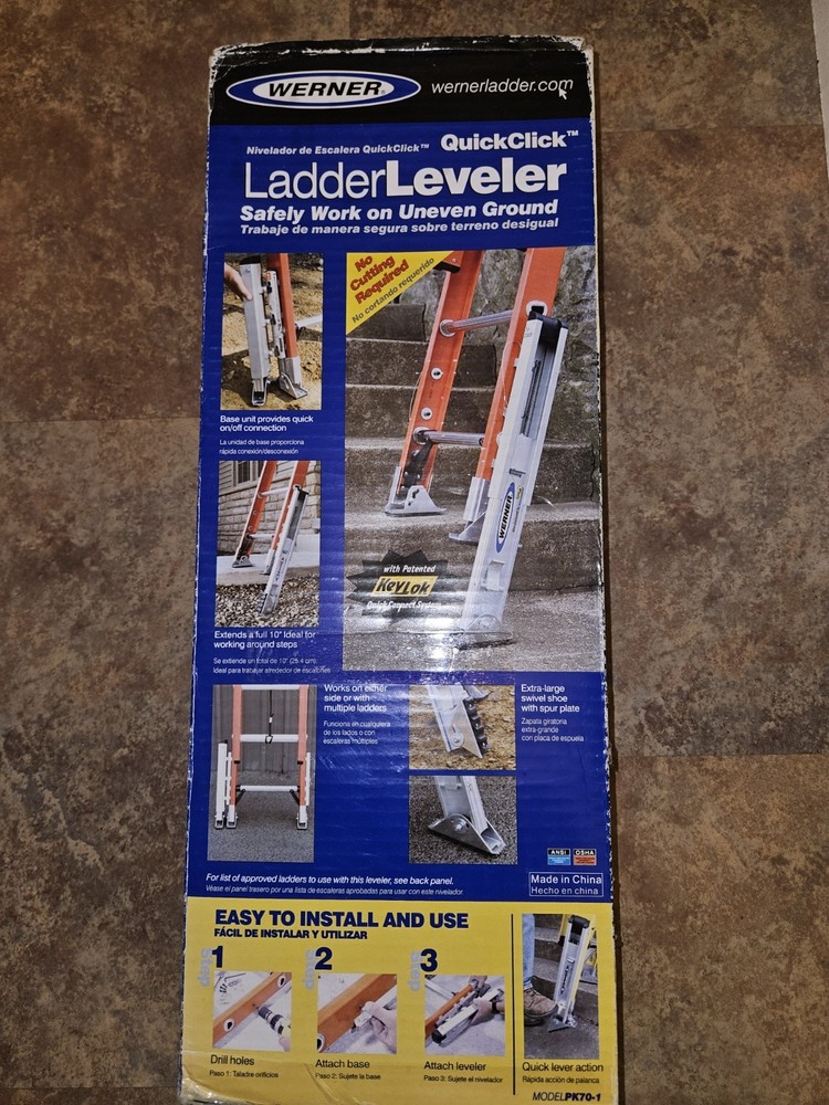 Werner PK70-1 QuickClick LeveLok Ladder Stabilizer Leveler Kit