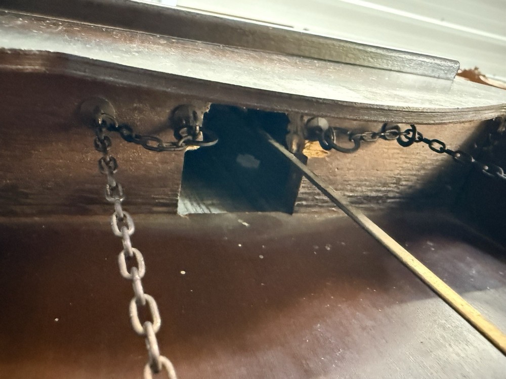 Antique Style Wall Clock Pendulum Brass Weights Quartz Chimes Works