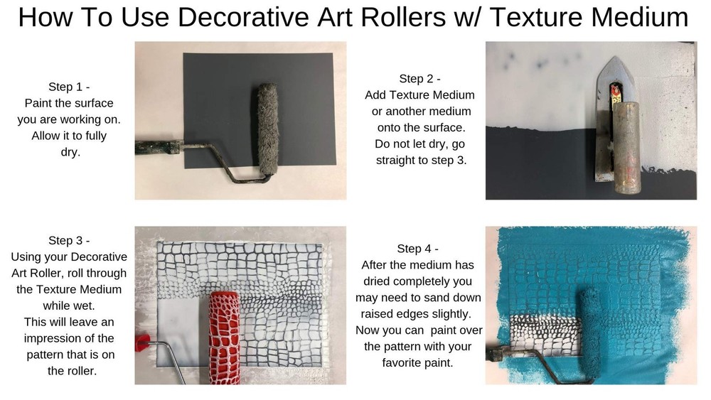 Decorative Art Texture Roller - 7" Roller (Crocodile Skin Pattern)