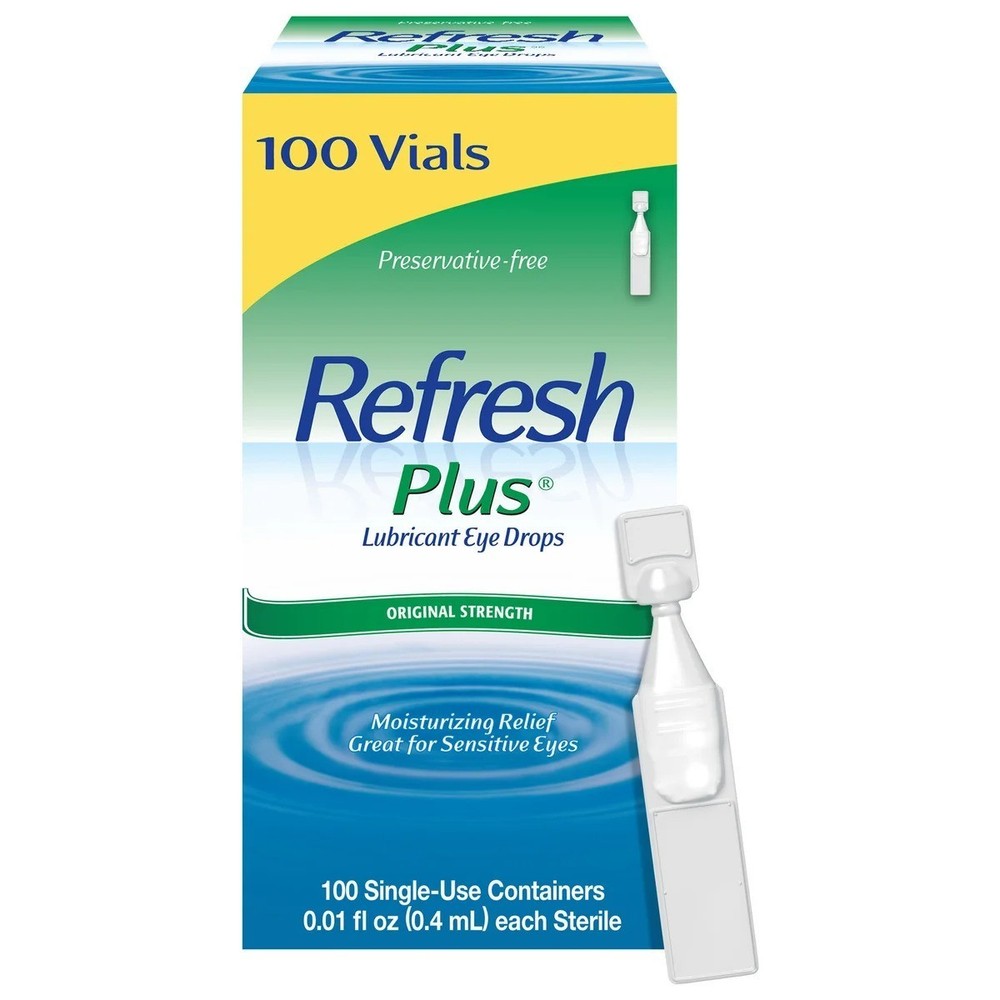 Refresh Plus Preservative-Free Eye Drops, 100 Single Use Containers, 2/27