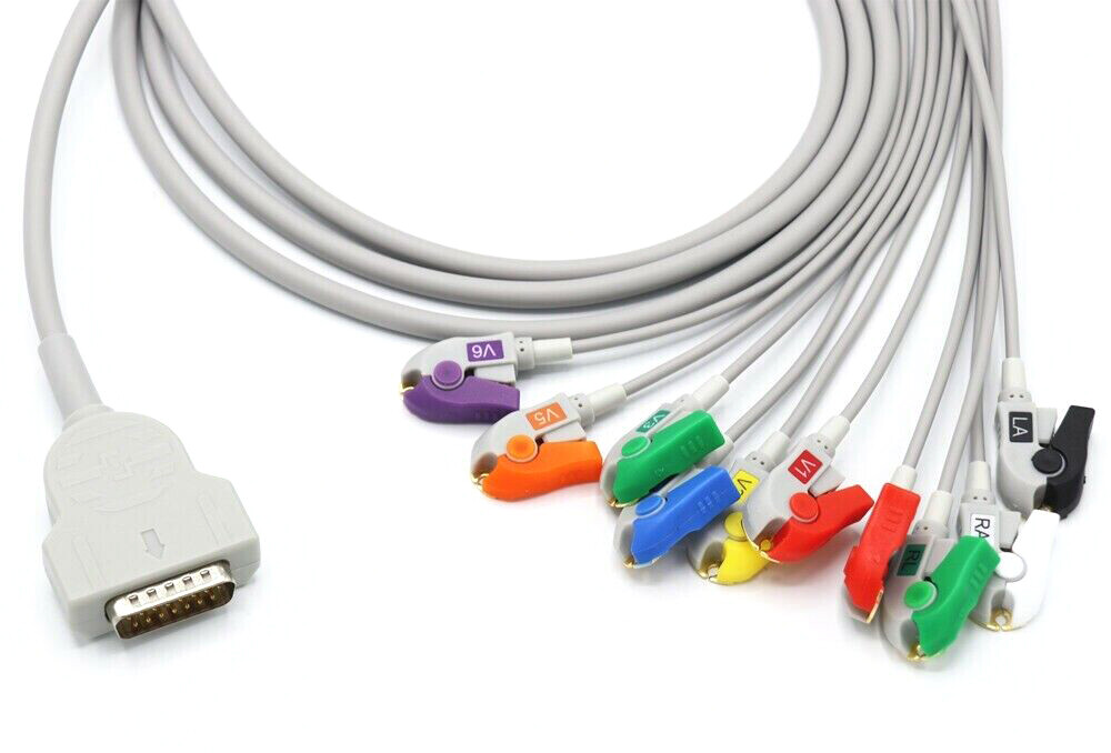 GE Marquette MAC 1200, MAC 1200ST EKG Cable 10 Leads Grabber AHA