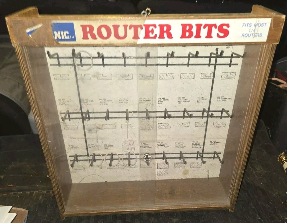 Vintage Router Bits Display Case Used.