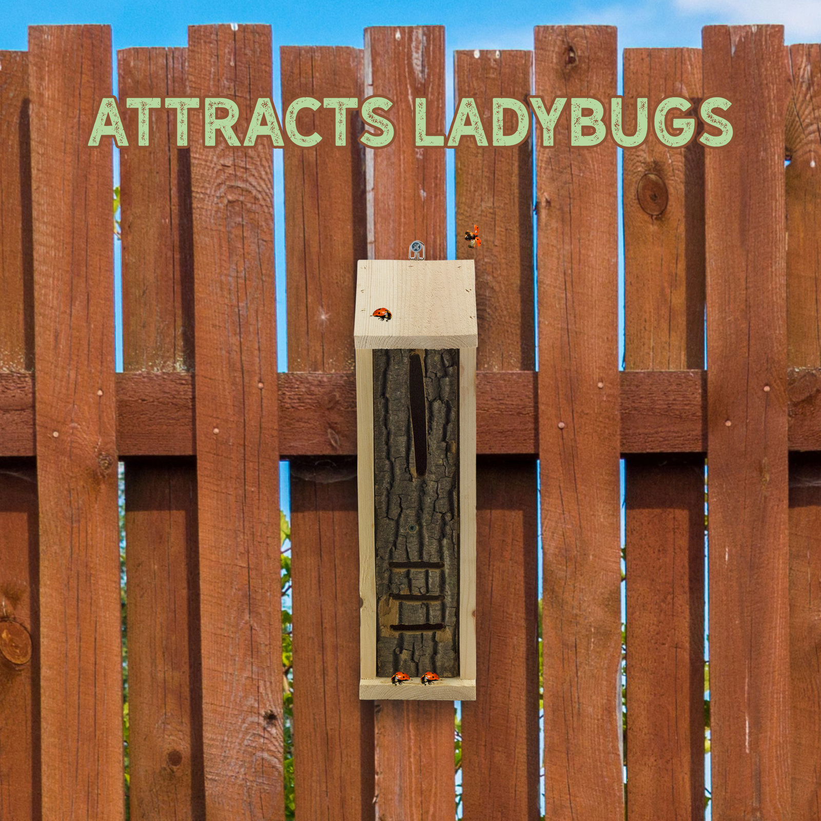 Rustic Handmade Ladybug House; Backyard Insect Hotel and Shelter