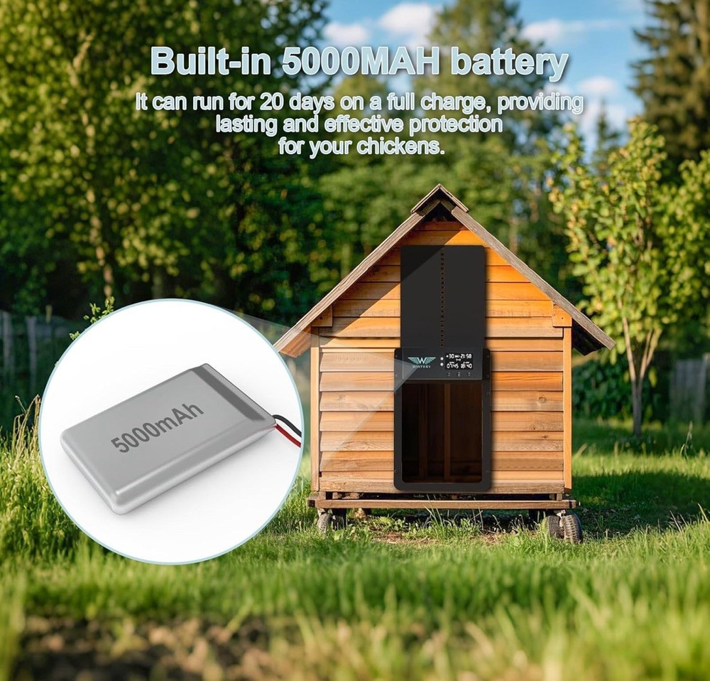 LARKBIRD Automatic Chicken Coop Door with Audio Recall Function, Solar