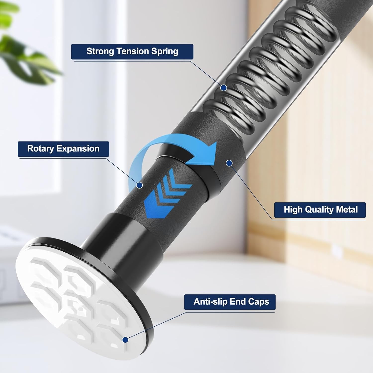 No Drilling Closet Rod for Hanging Clothes Closet Wardrobes Bathroom Laundry