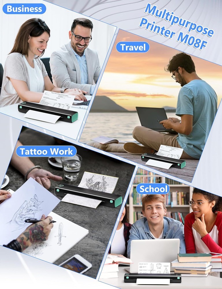 Phomemo M08F Wireless Tattoo Stencil Printer Bluetooth Stencil Printer + Paper