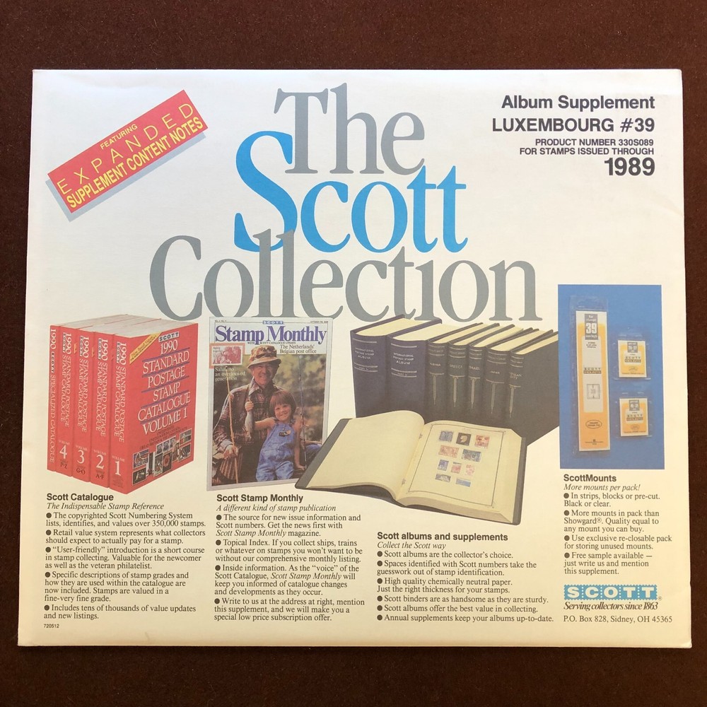LUXEMBOURG 1989 SUPPLEMENT # 39 SCOTT SPECIALTY STAMP ALBUM PAGES 330S089