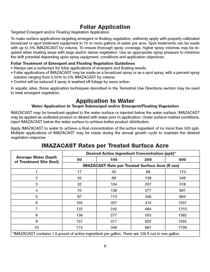 Imazacast Aquatic Herbicide - (1 Gallon)