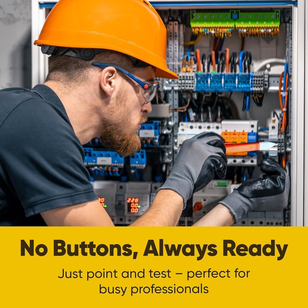 High-Intensity AC Voltage Tester with Audio/Visual Alerts - Compact & Reliable