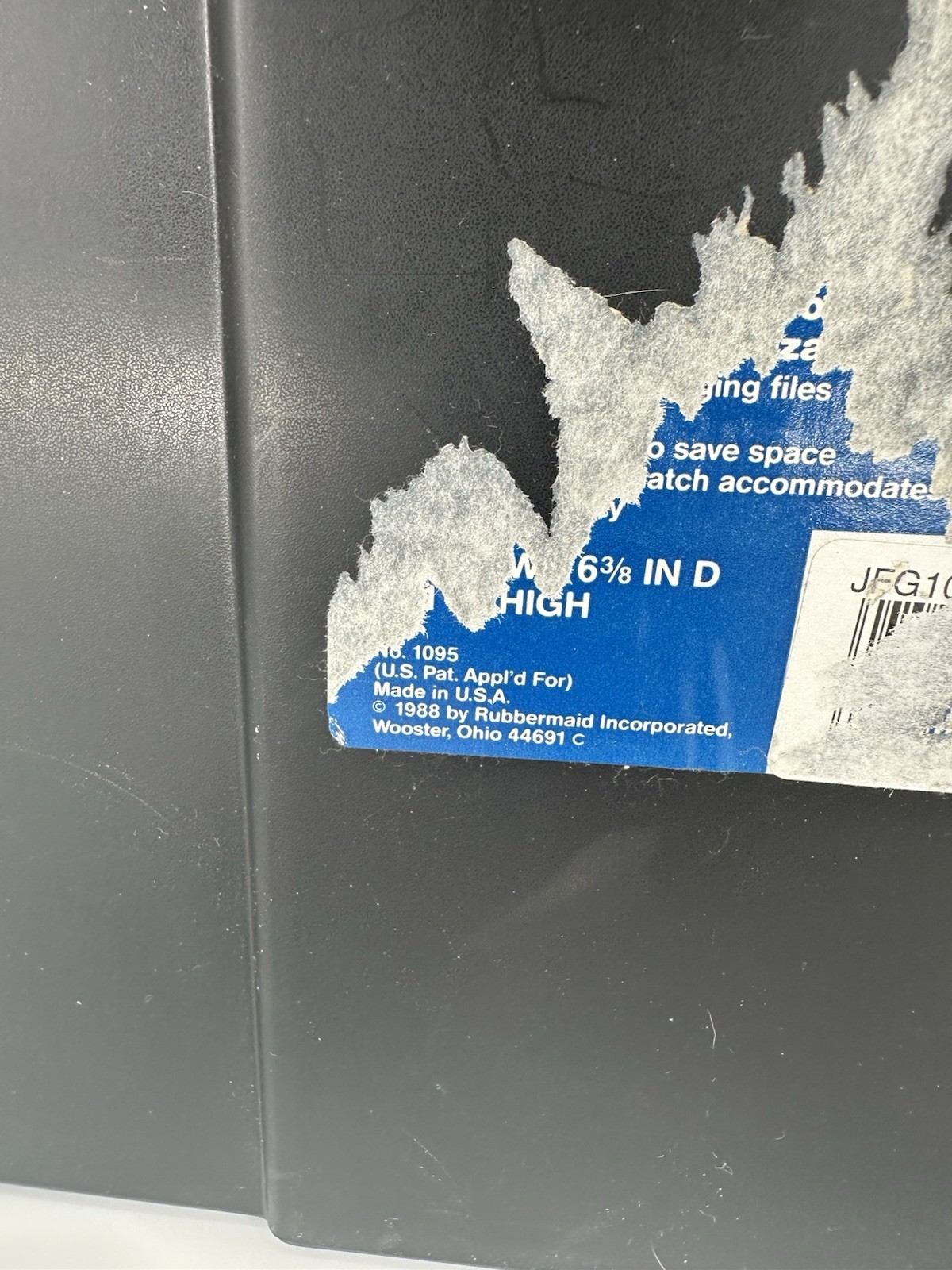 Vtg Rubbermaid Portable File Folder Carry Case Storage Box Black Hard Shell