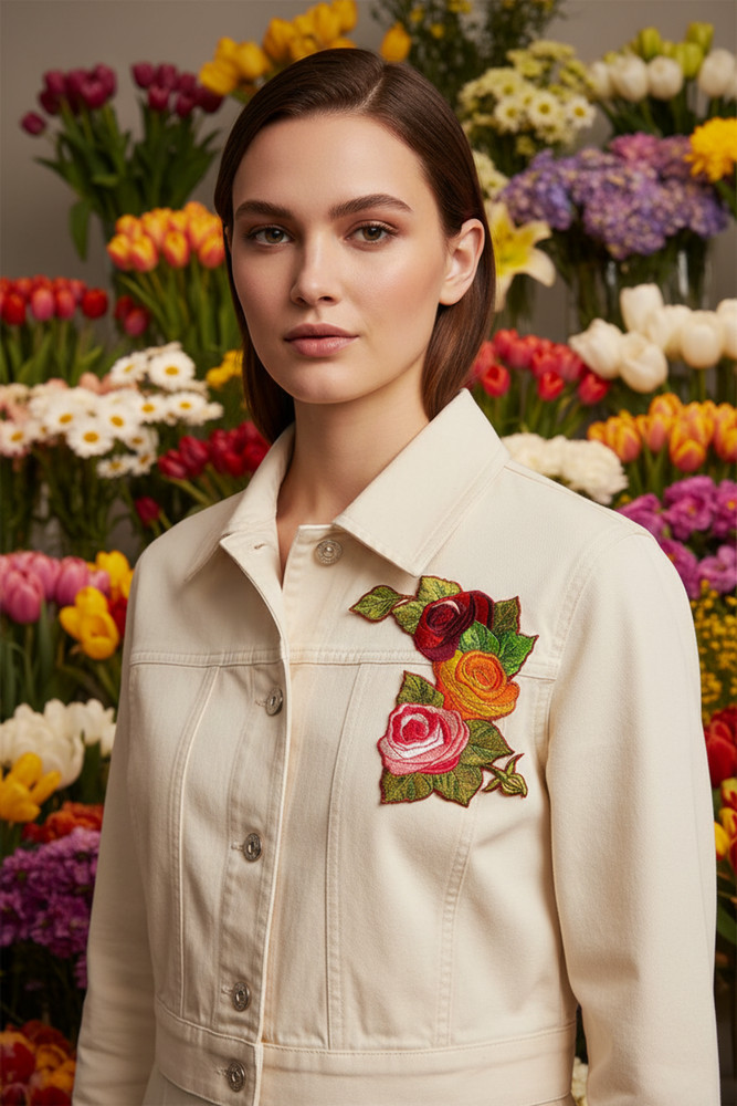 Romantic Rose Embroidered Patch | Made in USA