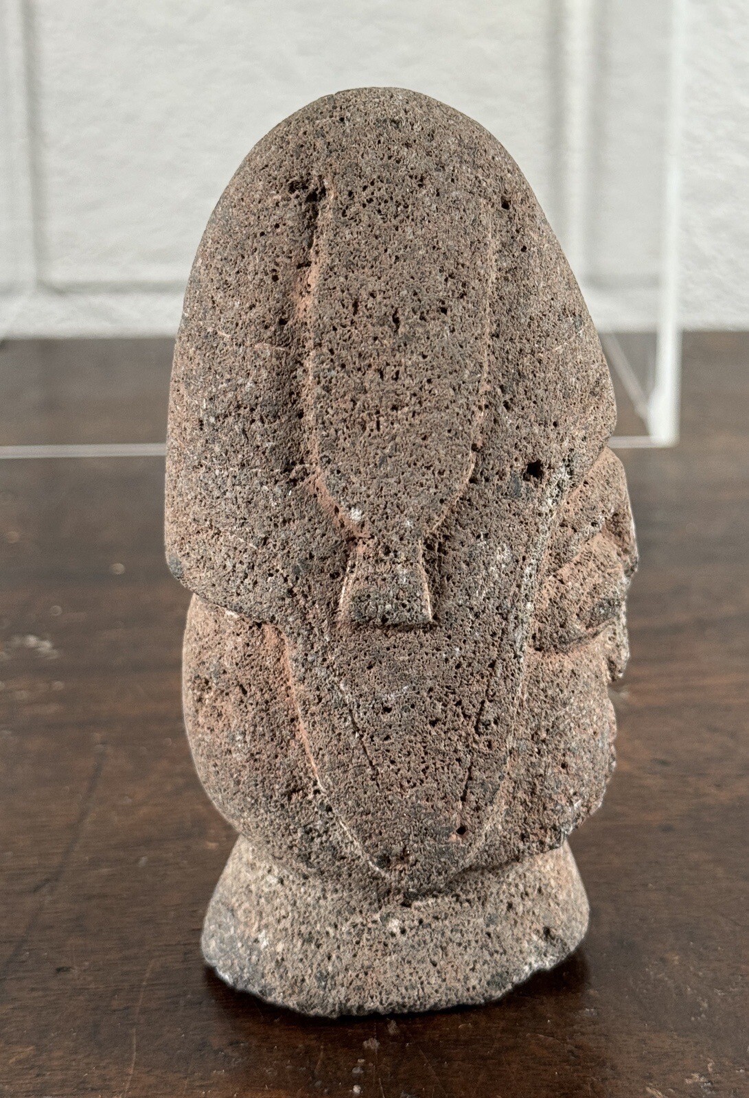 Antique Pre-Columbian Huastec Carved Stone Trophy Head Veracruz Effigy Figure