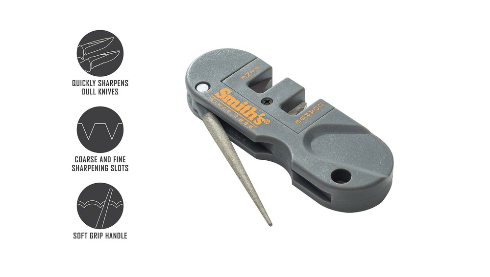 Smith's Pocket Pal Knife Sharpener Gray Multi Functional Ceramic Stones Portable