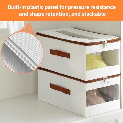 Stackable Baseball Cap Organizer - Holds 12 Caps, Clear Window Hat Storage Box