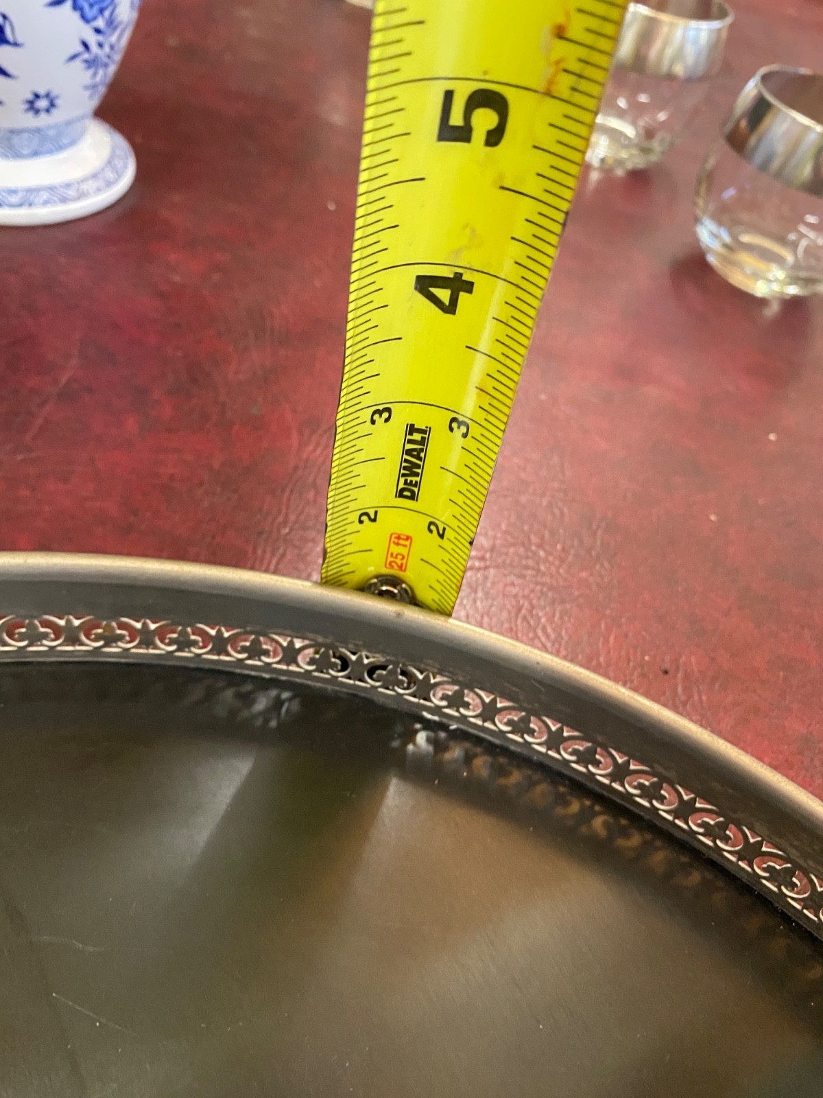 VTG William Adams Towle Serving Tray 16" Italy Silver Plate Black Formica