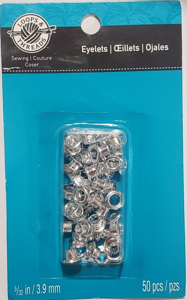 LOOPS & THREADS 5/32" Eyelets - NICKEL - 50 pcs