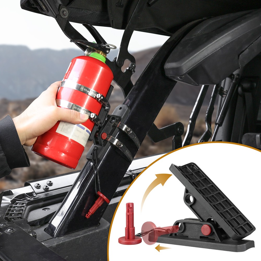 For ATV UTV Roll Bar Car Fire Extinguisher Mount Holder Quick Release Bracket