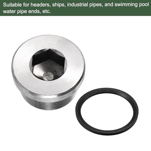 M33 x 1.5 Stainless Steel Pipe Plug, Internal Hex Head Socket Pipe Fitting |